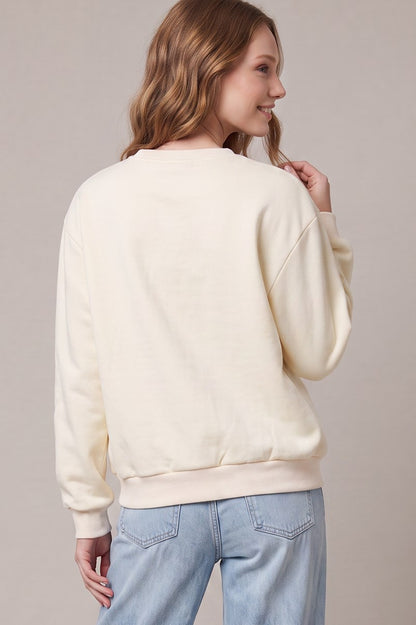 Knit Patchwork Merry Sweatshirt
