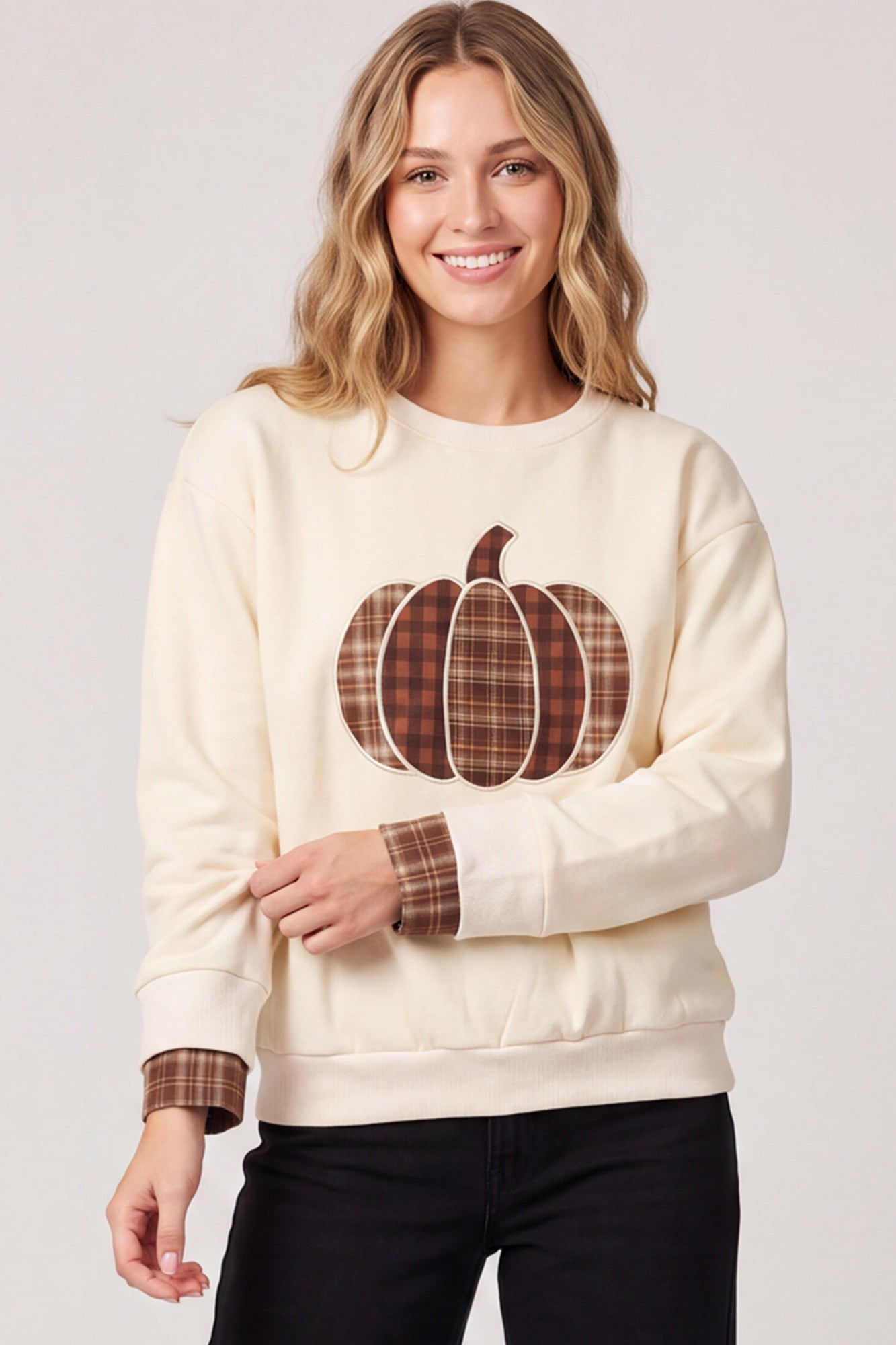Pumpkin Patchwork Knit Top