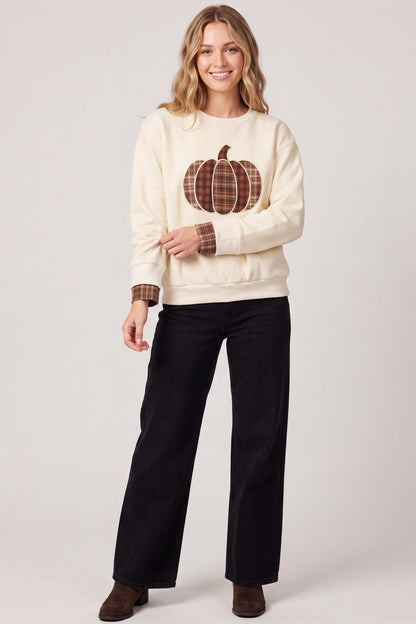 Pumpkin Patchwork Knit Top