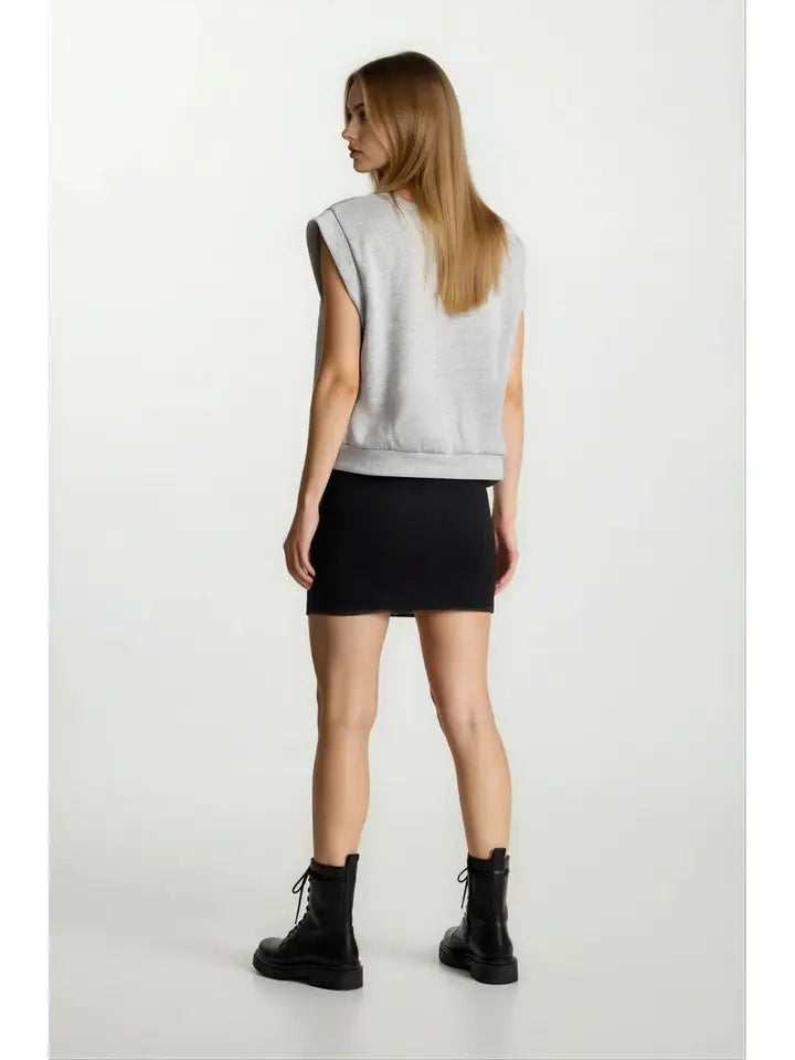 Brushed Modal Drop Shoulder Pleated Top