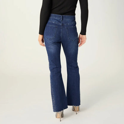 Soft Flare with Rhinestone Side Jeans