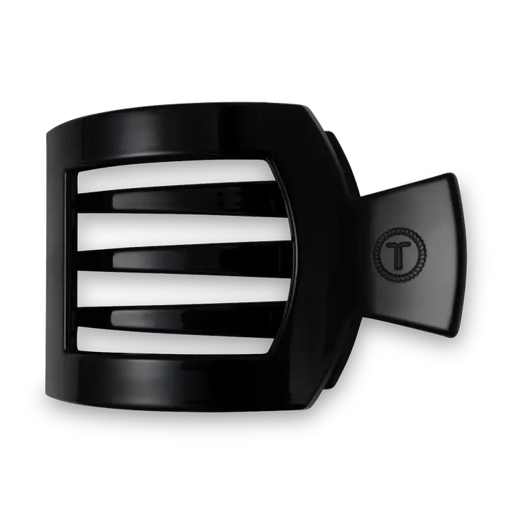 Square Flat Hair Clip | Jet Black | Medium