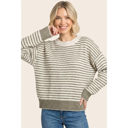 Color Accent Striped Sweater