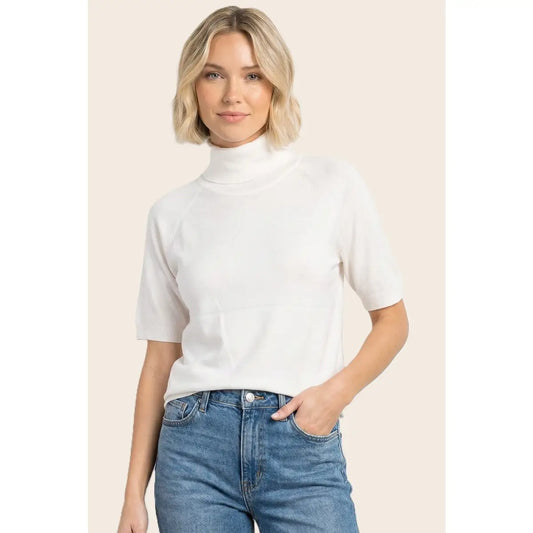 Short Sleeve Turtleneck Sweater