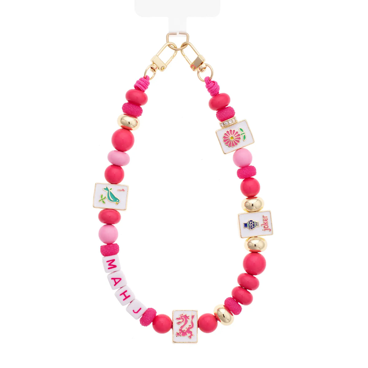 Mahj Mahjong Beaded Cellphone Wristlet