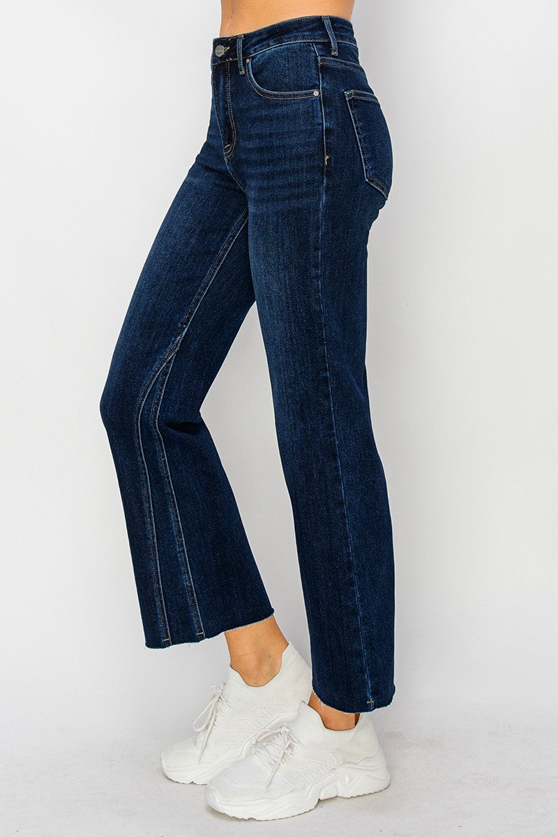 Mid Rise Leg Seam Detailed Ankle Flare Jeans