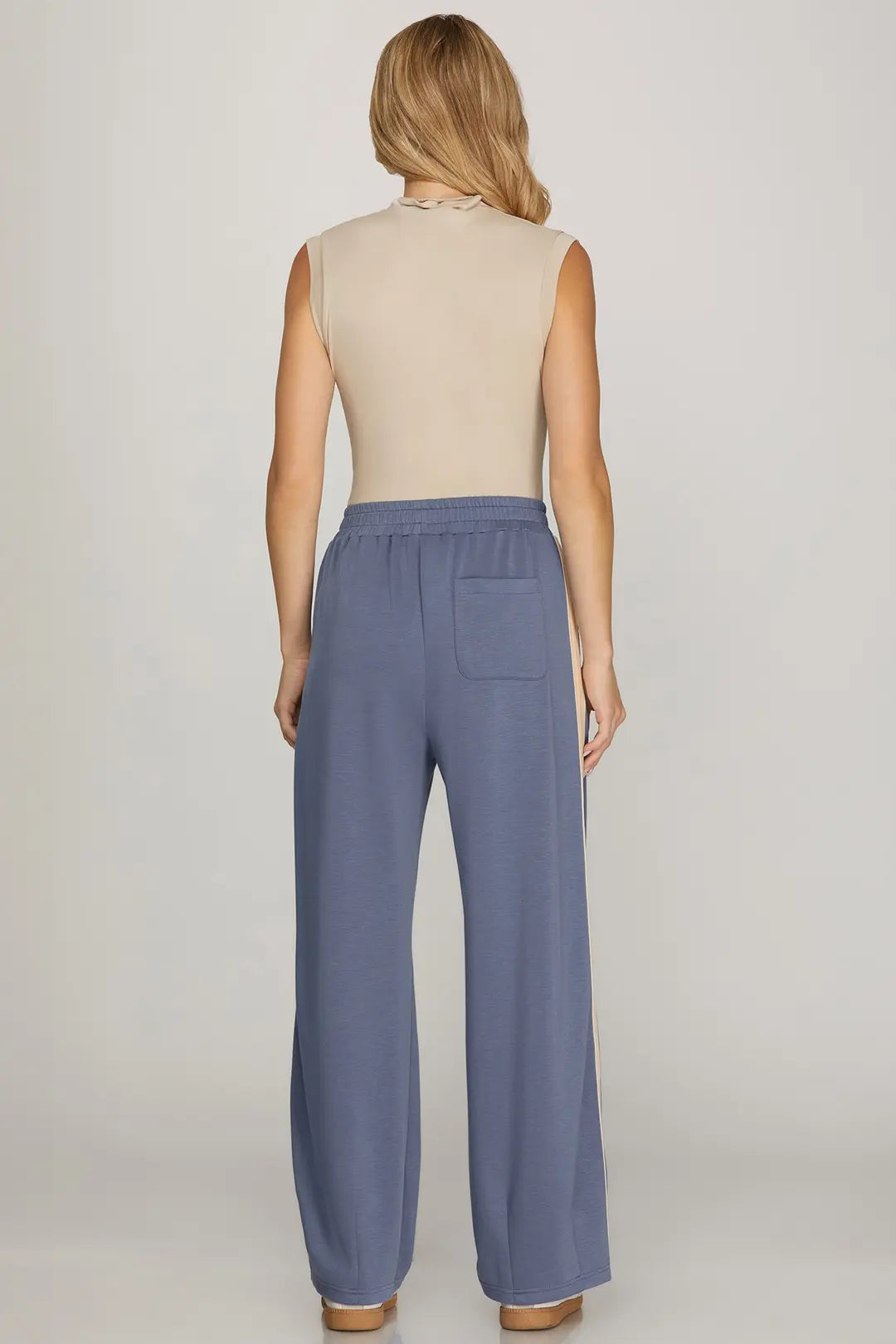 Knit Pants with Contrast Side Tape