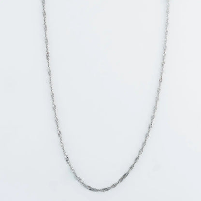 Narelle Silver Twisted Chain 16" Waterproof Necklace