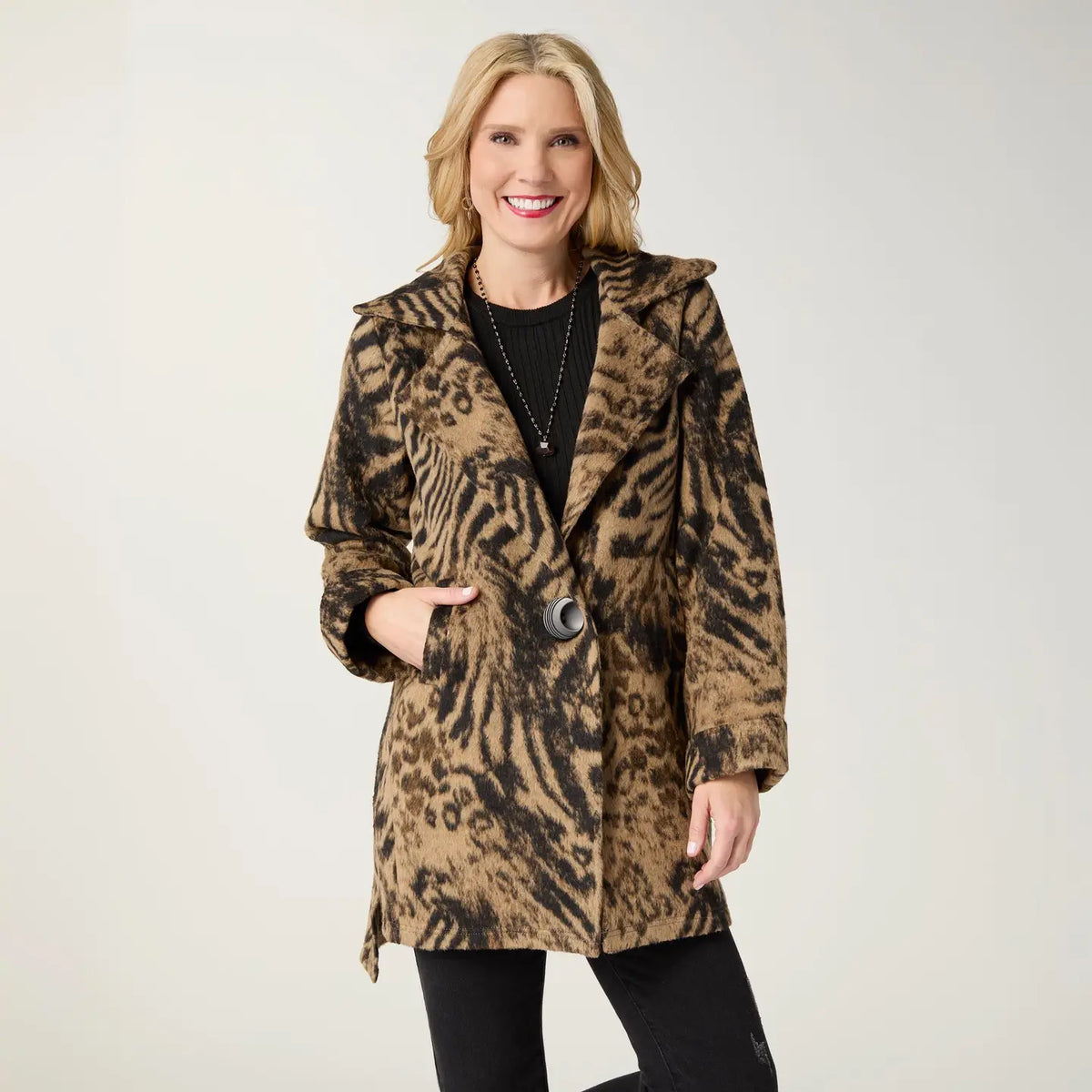 Brushed Notch Collar Jacket
