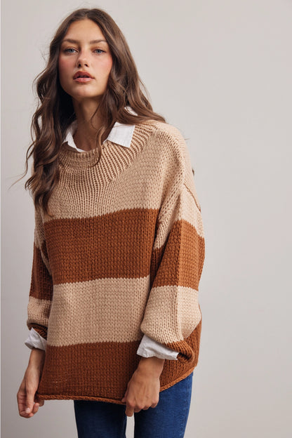 Chunky Stripe Knit Sweater