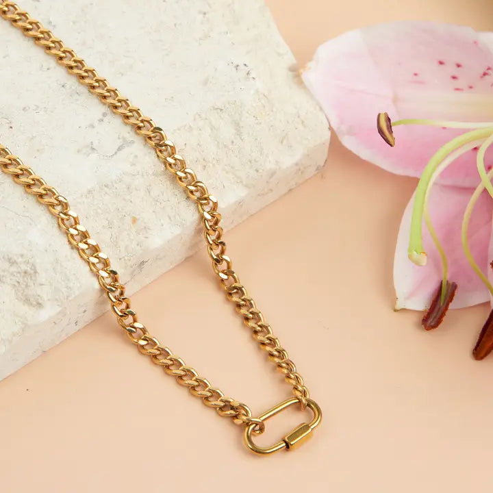 Narelle Gold Functional Carabiner 16" Waterproof Necklace