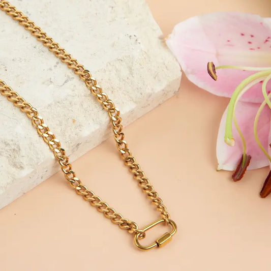 Narelle Gold Functional Carabiner 16" Waterproof Necklace