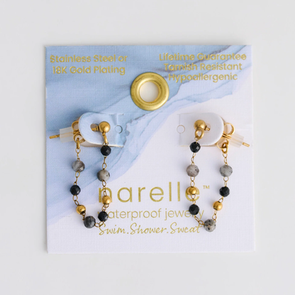 Narelle Waterproof Genuine Apatite Beaded Dangle Earrings