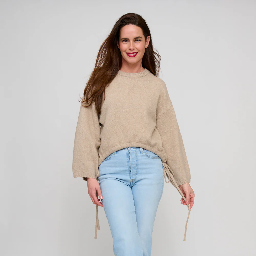 Sloane Wide Sleeve Drawstring Hem Sweater