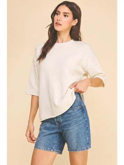 Oversized Short Sleeve Knit Sweater