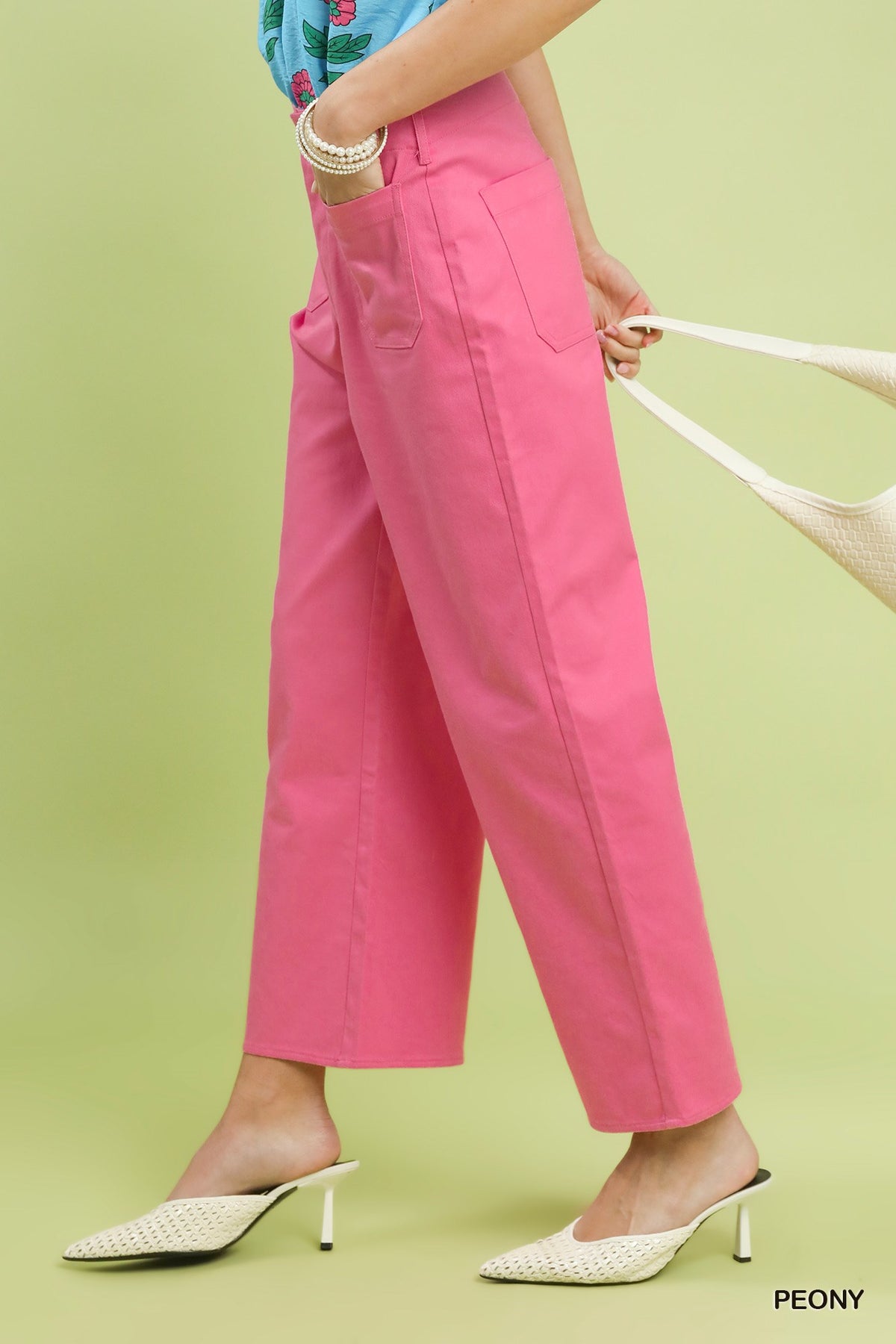 High Waist Wide Leg Crop Pants