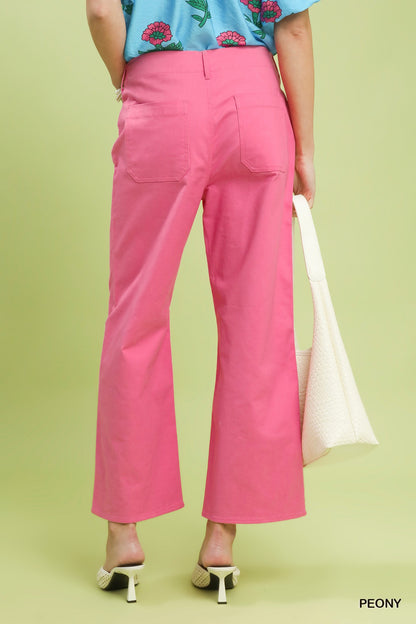High Waist Wide Leg Crop Pants