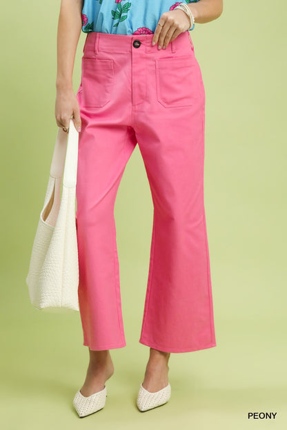 High Waist Wide Leg Crop Pants