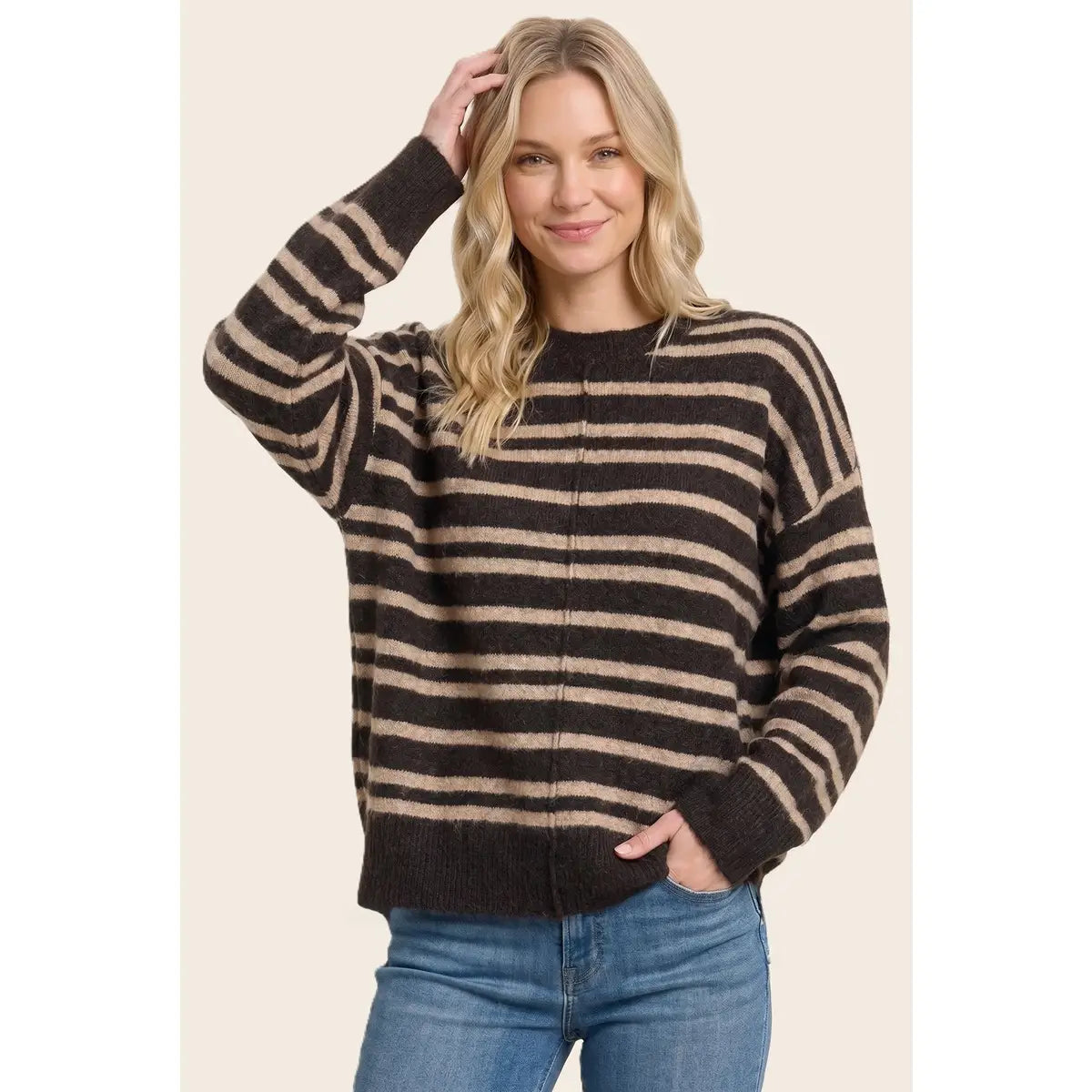 Double Striped Oversize Sweater