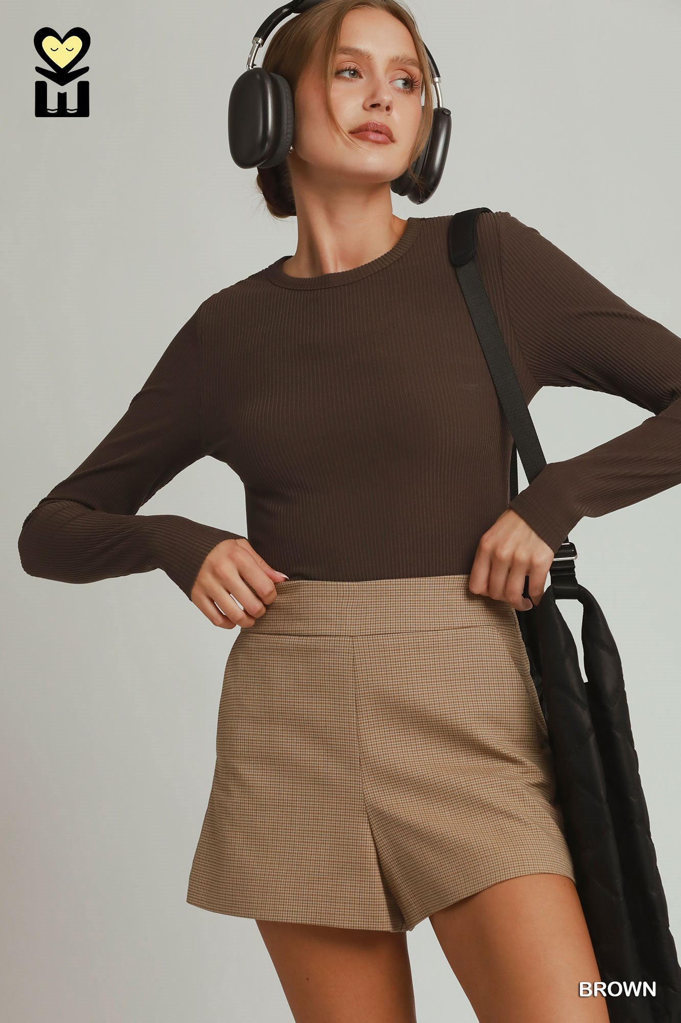 Brushed Rib Long Sleeve Knit Top | 2 Colors Available