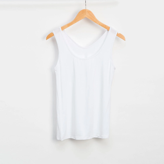 White Reversible Neckline Tank Top