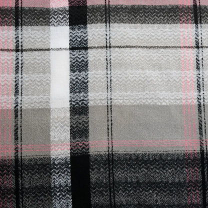 Callen Tartan Gray Plaid Fringe Scarf