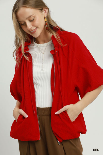 Zip-Front Bomber Jacket | 3 Colors Available