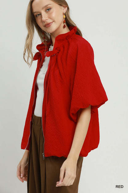 Zip-Front Bomber Jacket | 3 Colors Available