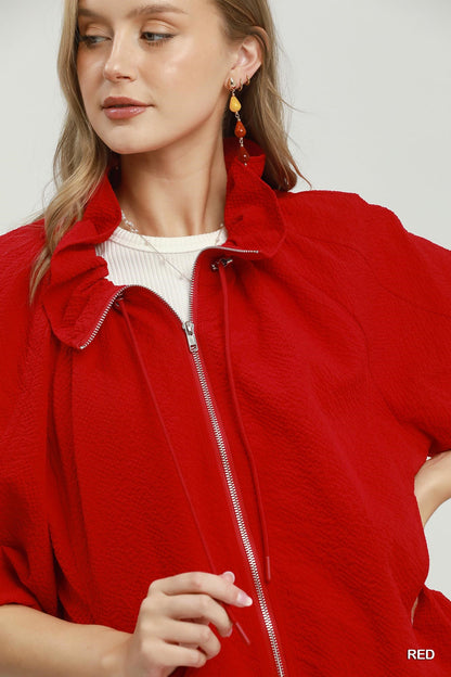 Zip-Front Bomber Jacket | 3 Colors Available