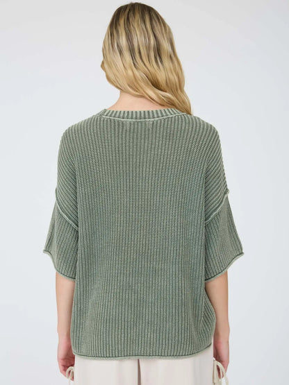 Washed Crew Neck Sweater