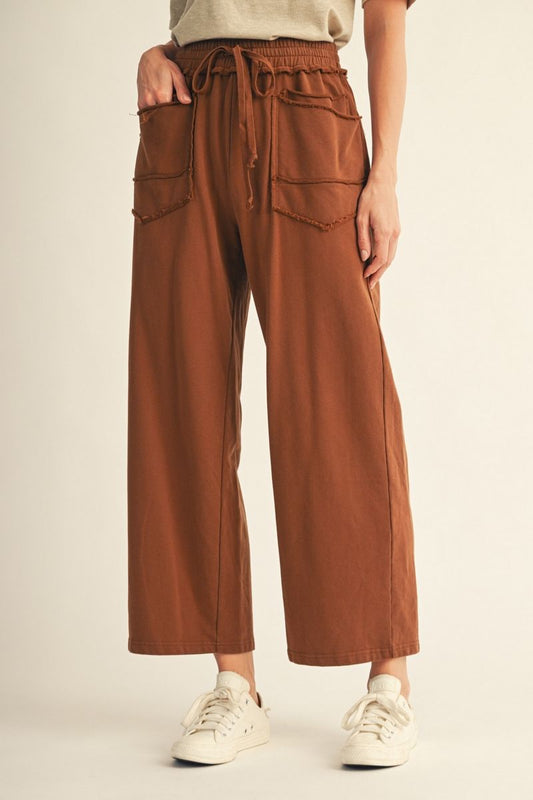 Drawstring Waist Wide Leg Sweatpants