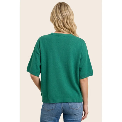 Elbow Sleeve Solid Sweater