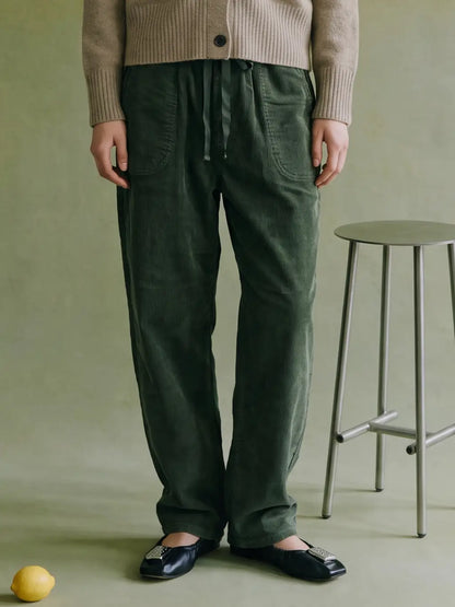 Corduroy Relaxed Drawstring Pants