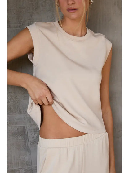 Round Neck Sleeveless Top