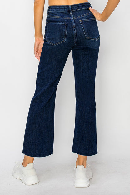 Mid Rise Leg Seam Detailed Ankle Flare Jeans