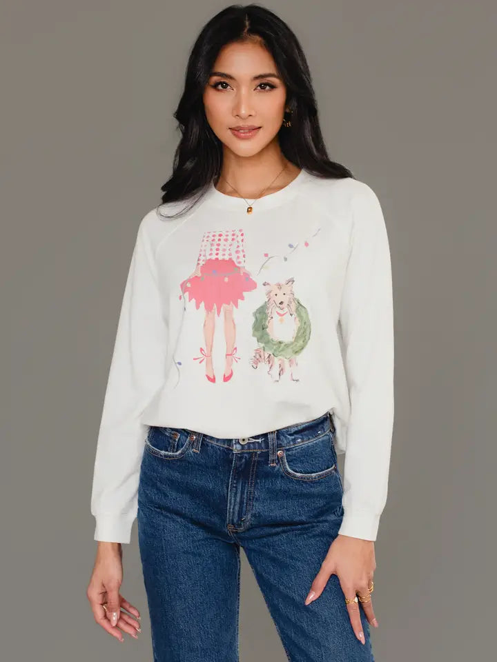 Christmas Girl & Dog Sweatshirt