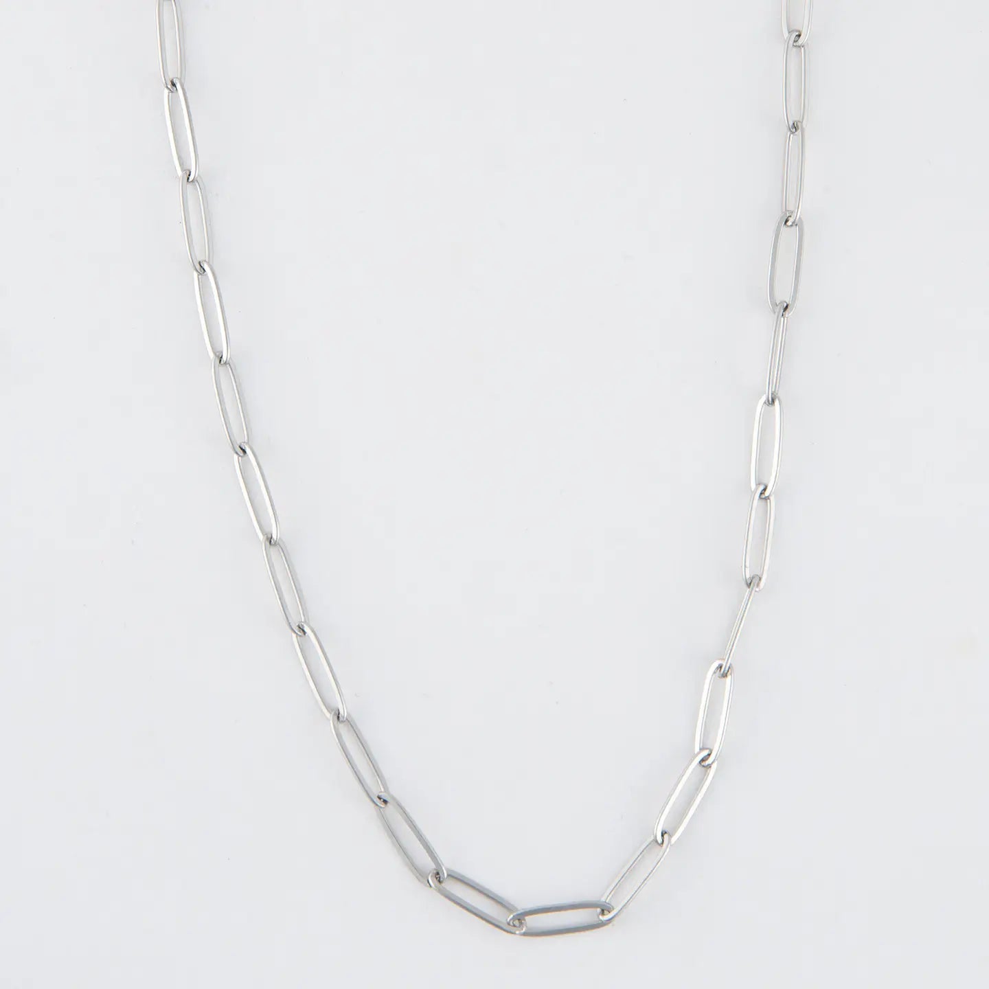 Narelle Silver Paperclip Chain 18" Waterproof Necklace