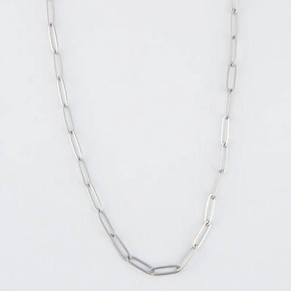 Narelle Silver Paperclip Chain 18" Waterproof Necklace
