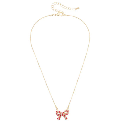 All Twisted Up Pave Bow Necklace