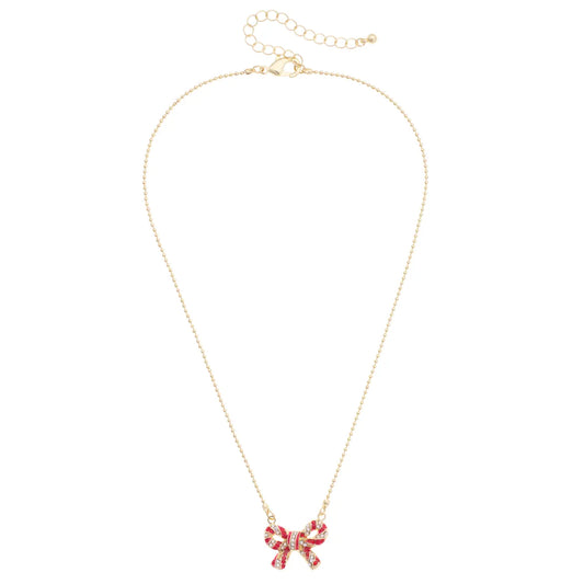 All Twisted Up Pave Bow Necklace