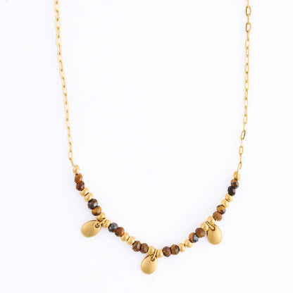 Narelle Waterproof Genuine Tiger's Eye Dainty Necklace