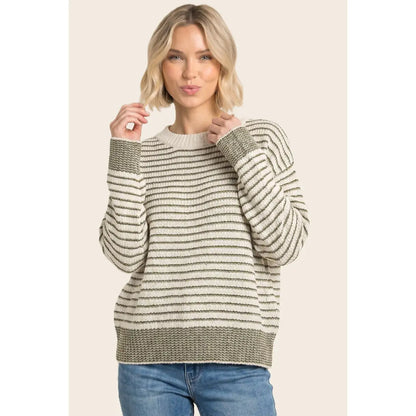 Color Accent Striped Sweater