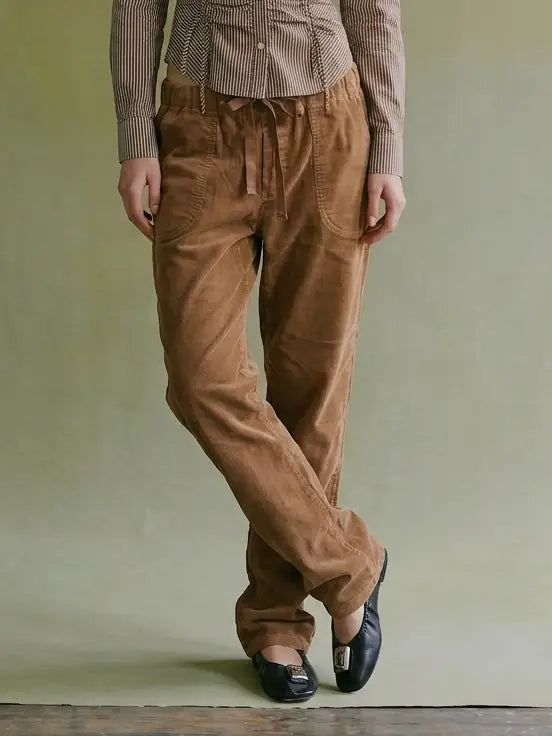 Corduroy Relaxed Drawstring Pants
