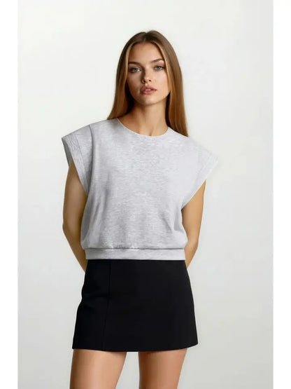 Brushed Modal Drop Shoulder Pleated Top
