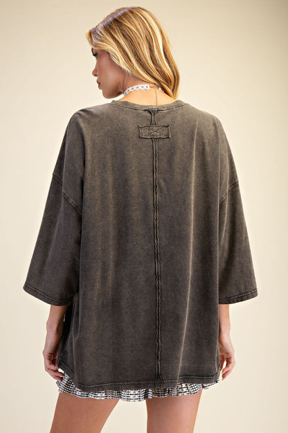 Washed Cotton Jersey Loose Fit Top