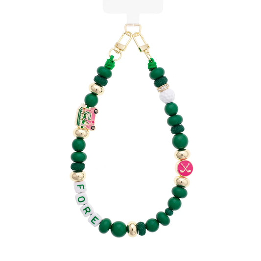 Fore Golf Beaded Cellphone Wristlet