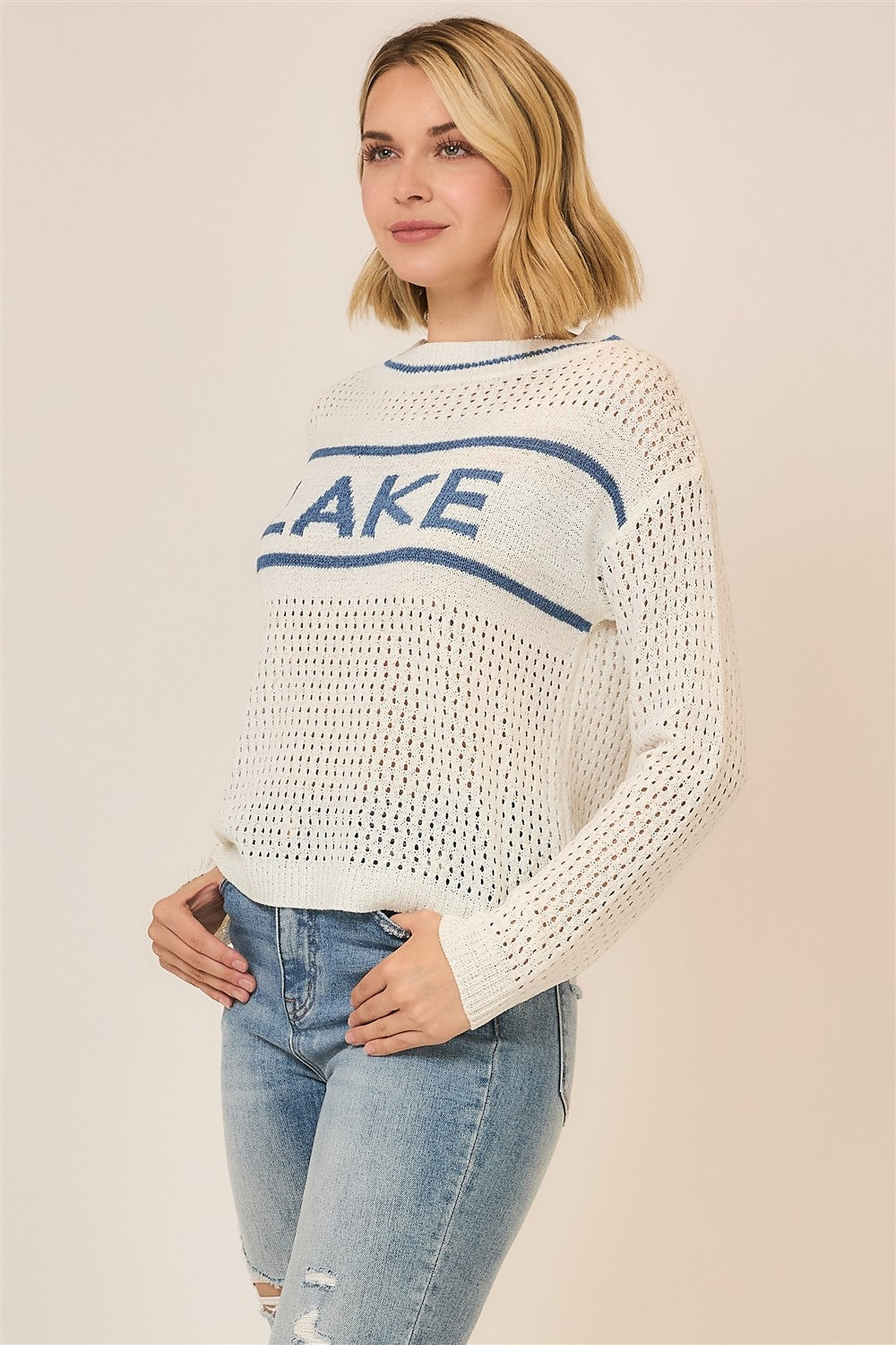 Open Light Knit Lake Pullover Sweater