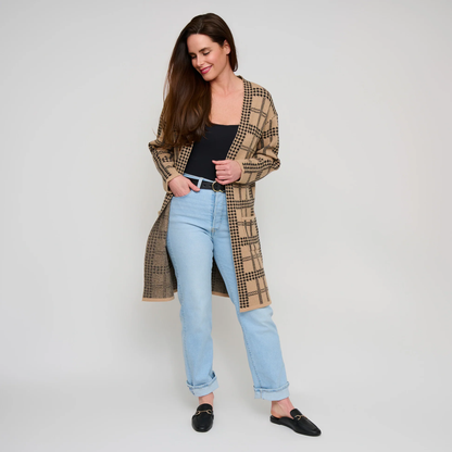 Shaye Houndstooth Plaid Cardigan