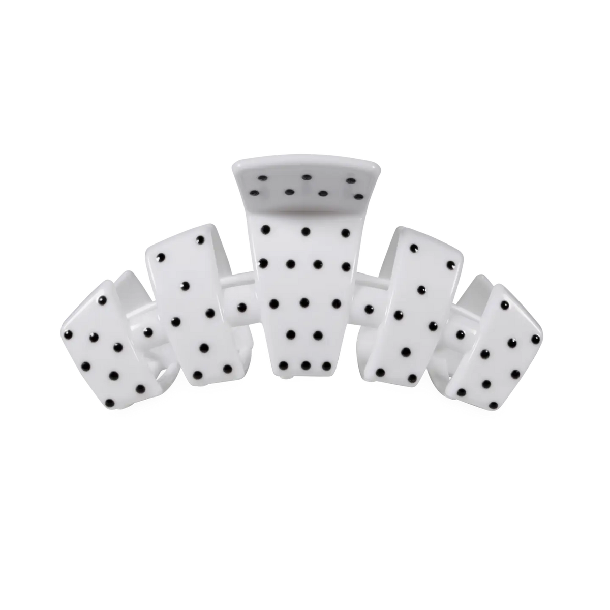 Classic Claw Clip | White Polka Dot Party | Medium