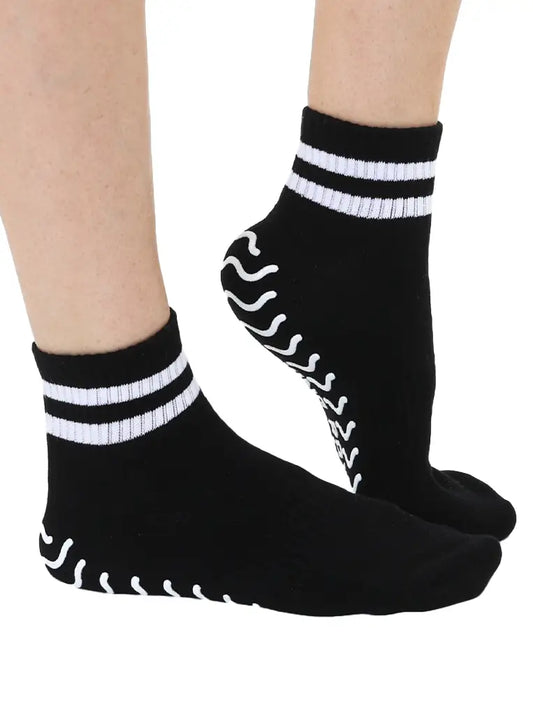 Black Stripe Grip Socks